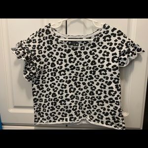 Joe’s girls top 6 black and white animal print